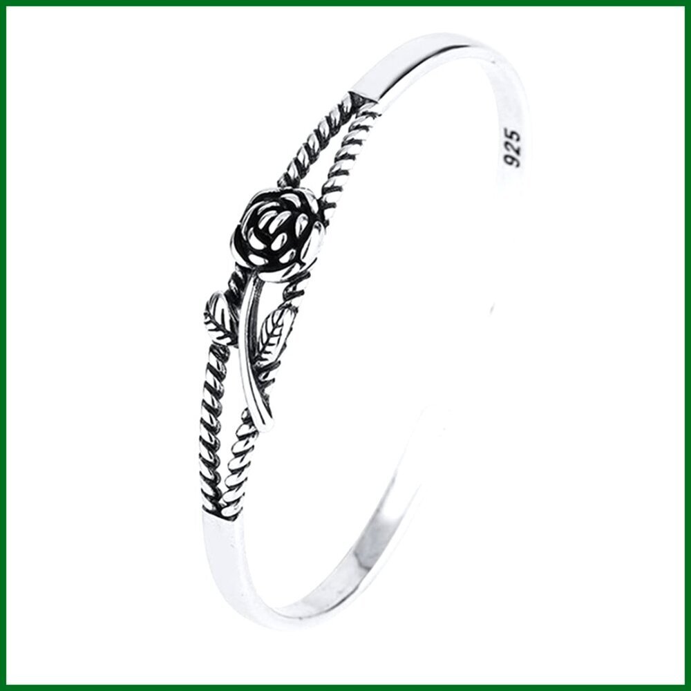 Copper Rose Flower Expandable Cuff Bangle Bracelet Handmade